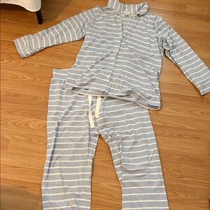 J. Crew Blue and White Stripe Pajama Set